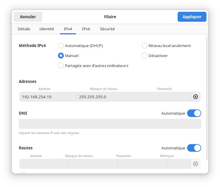 Exemple de configuration d&rsquo;une interface réseau sous Linux